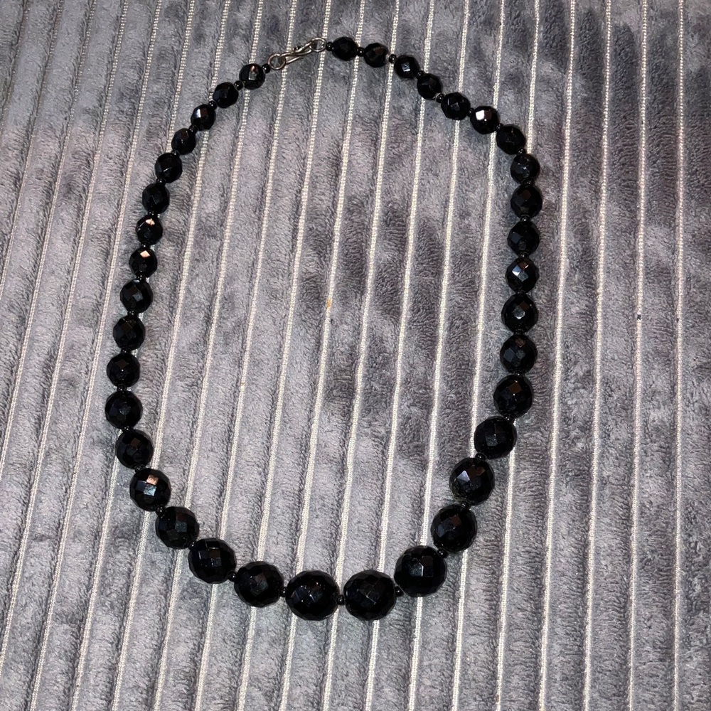 3/$15 Black Faceted Bead Necklace - Women's Jewelry